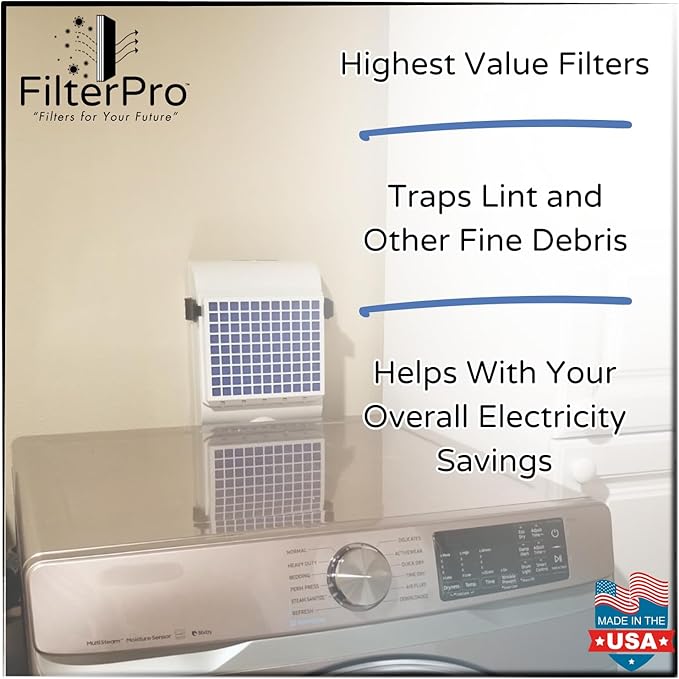 6-Pack of Polyester Filters for BetterVent Indoor Dryer Vent | Clean Laundry Room Air | Made in The USA