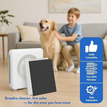 Nispira (2) True HEPA (4) Activated Carbon Replacement Filter Compatible with Coway Airmega 200M Air Purifier AP-1518R, Mighty Air AP-1512HH, 2 Sets