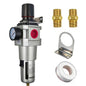 HengMinLingTong 1" NPT Compressed Air Filter Regulator Combo Piggyback, 5 Micron Brass Element, Poly Bowl, Semi-Auto Drain, Metal Bracket, 0-150 psi AW5000-10