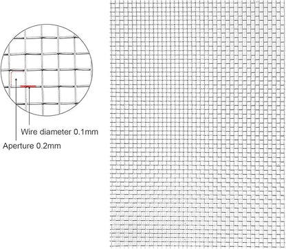 Stainless Steel Woven Wire Mesh, 304 Stainless Steel Woven Wire, 80 Mesh Fly Mosquito Net, Fine Screen Mesh, Rodents Garden Insect Screen, for Vent, Filter, Window