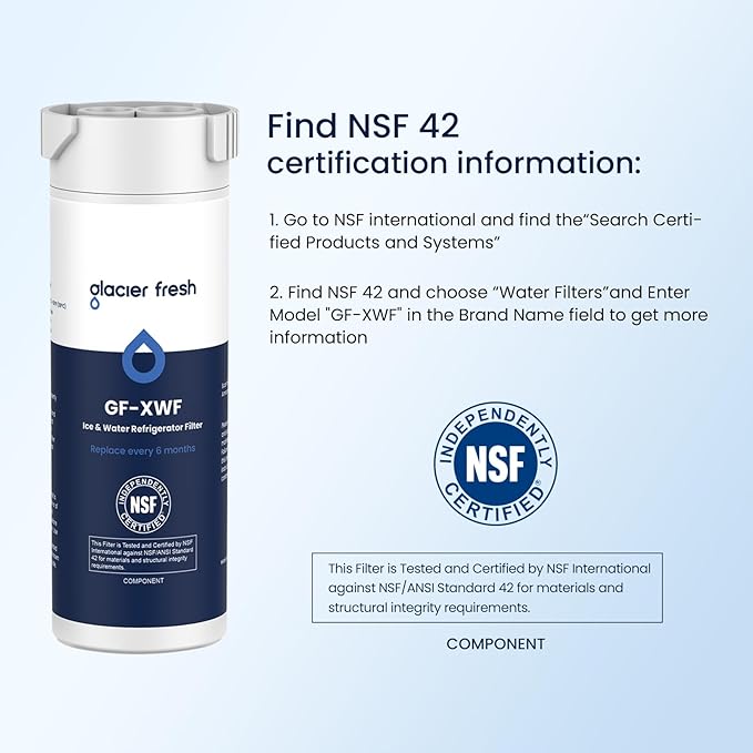 GLACIER FRESH XWF Replacement For GE XWF Refrigerator Water Filter Pack of 2 (Not for XWFE)