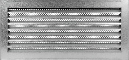 Repa Market 20" x 8" Inch (Inner Dimensions) Galvanized Steel Black Soffit Air Vent Cover - Louvered Square Gable Vent with Mesh Screen - Exhaust/Intake Ventilation Grill - Outdoor Metal Duct Grate