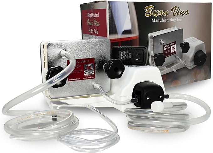 Buon Vino Mini Jet Wine Filter - Easy Bottle Filteration Brewing Kit - Simple Automatic Machine Accessories - Brew System Gadgets - Portable Homebrew Supplies - Electric Mini Whisk Filters Equipment