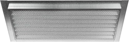 Repa Market 20" x 8" Inch (Inner Dimensions) Galvanized Steel Black Soffit Air Vent Cover - Louvered Square Gable Vent with Mesh Screen - Exhaust/Intake Ventilation Grill - Outdoor Metal Duct Grate