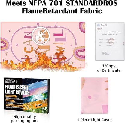 Fluorescent Light Covers - Classroom Covers for Ceiling Lights, 1 PCS 4 x 2 Feet Magnetic Light Filters, Classroom, Office Decor (I can and I Will)