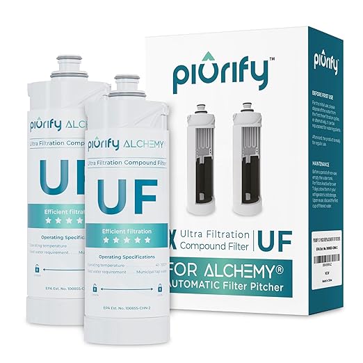 2-Pack Replacement UF+ Carbon Filters for Alchemy Countertop Automatic Filter - 1 Year Supply
