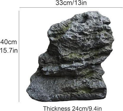 Outdoor Fake Rock Cover Realistic Lightweight Fiberglass Artificial Landscape Boulder Enclosure Protection Dome for Well Pump Septic Tank Electrical Boxes R (U)
