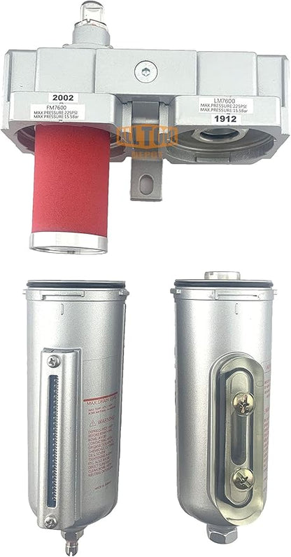 3/4" NPT HEAVY DUTY Industrial Grade 2 Stages Coalescing Filter Desiccant Dryer System For Compressed Air Lines, Metal Bowls, Great For Paint Spray And Plasma Cutter