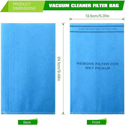 12 Pack Wet Dry Filter Bags Compatible for WORKSHOP WS01025F2, for Craftsman 9-38737, for MultiFit VF2000, Select 2-1/2 to 5-Gallon for Shop Vac Vacuum Stinger Craftsman Husky