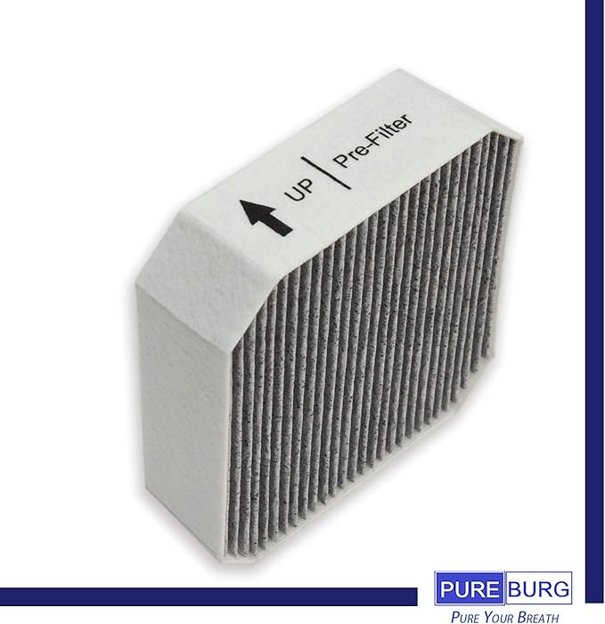 PUREBURG Replacement HEPA Pre-Filter Fits Molekule Air Purifier, High-efficiency Activated carbon 2-in-1 Air Clean Dust VOCs,2-Pack