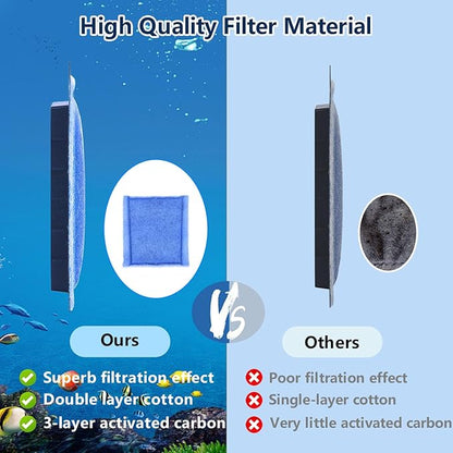12 PCS Aquarium Filter Cartridge Filters, Rite-Size C (EZ-Change #3) Fish Tank Filter Cartridge, Replacement with Power Filters 275/375 Power Filters 200/350
