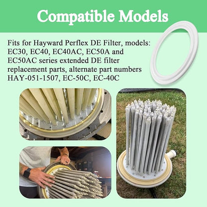 2Pcs Diaphragm Gasket, Fits Hayward Perflex DECX5000G,EC40AC,EC50,EC50C,EC50A,EC50AC Series Extended DE Filter,W/ECX1014A Bump Shaft Kit ECX1011 ECX9611246 ECX1014, Part NO. HAY-051-1507,EC-50C,EC-40C