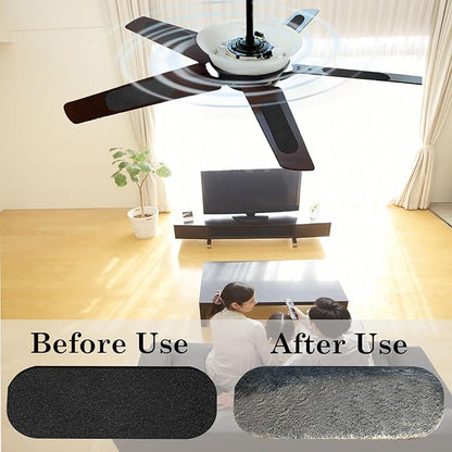15 Pcs Ceiling Fan Filters for Blades, Easy-Stick Activated Coconut Shell Carbon Air Filte,Universal Ceiling Fan Air Purifiers for Common Household Contaminants