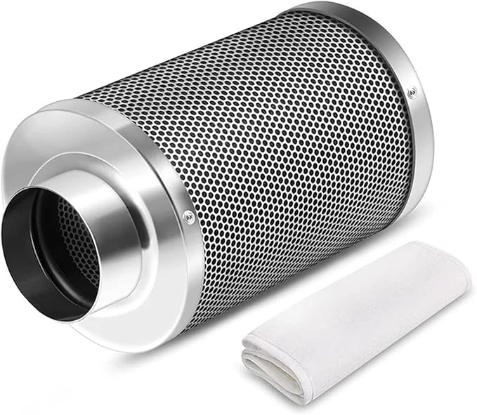 4 Inch Air Carbon Filter Odor Control, Reversible Flange, Pre-Filter Included, Smelliness Scrubber for Grow Tent Rooms