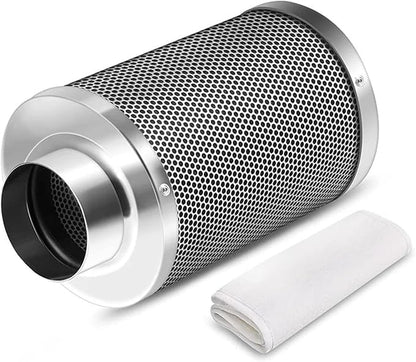 4 Inch Air Carbon Filter Odor Control, Reversible Flange, Pre-Filter Included, Smelliness Scrubber for Grow Tent Rooms