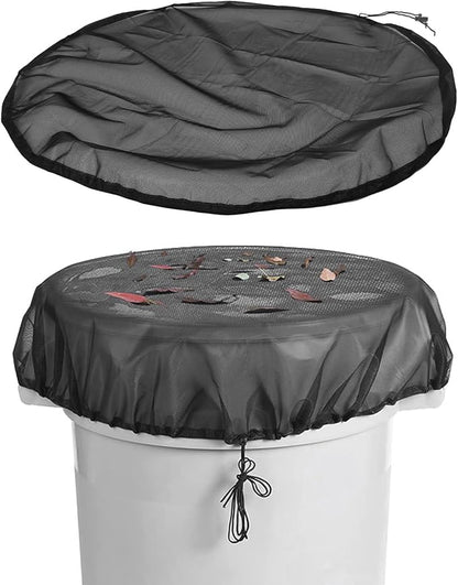 Rain Mesh Cover, Mesh Cover for Rain Barrels, Drawstring Leaf Filter Water Collection Buckets Tank Protector Outdoor Garden Net Screen to Keeps from Leaves and Debris (Dia