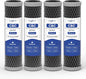 5 Micron 10" x 2.5" Whole House CTO Carbon Block Water Filter Cartridge Replacement for AO-WH-PRE-RCP2, FX12P, WFPFC8002, WFPFC9001, WHKF-WHWC, FXWTC, W5CIP, 3WH-STDCW-F02, SCWH-5 (Pack of 4)