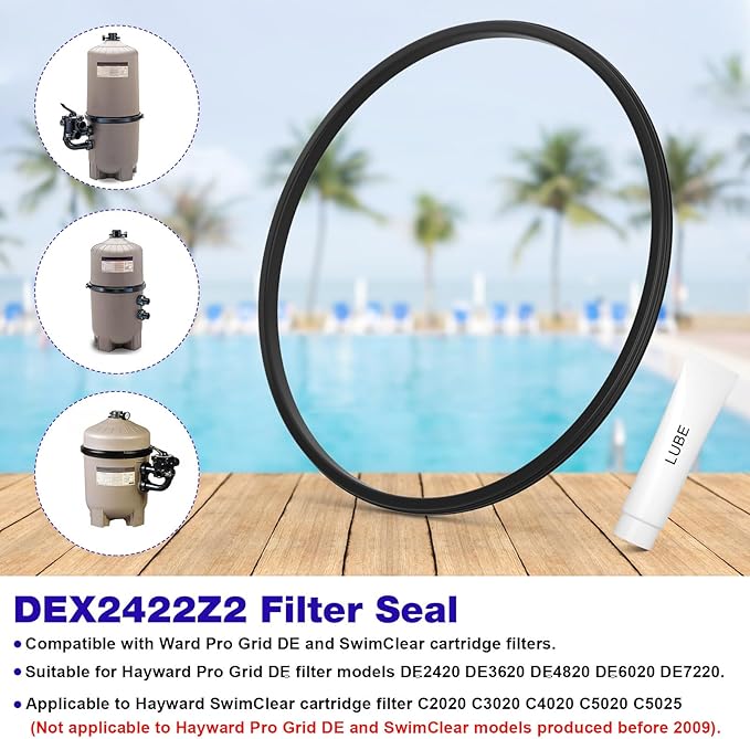 DEX2422Z2 Filter Seal O-Ring Gasket for C4030 C3030 C2030, Hayward Pool Pump Seal Kit Replacement DE4820 DE2420, Pool Filter Parts for Hayward Pro-Grid DE Swim Clear Cartridge Filter