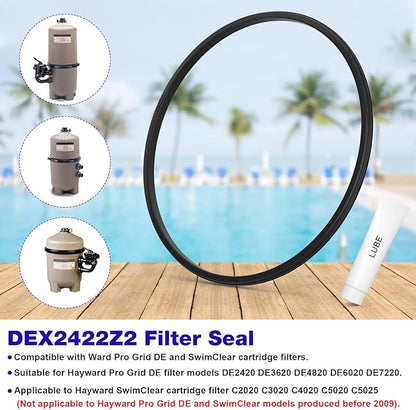 DEX2422Z2 Filter Seal O-Ring Gasket for C4030 C3030 C2030, Hayward Pool Pump Seal Kit Replacement DE4820 DE2420, Pool Filter Parts for Hayward Pro-Grid DE Swim Clear Cartridge Filter