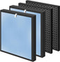 HSP001 True HEPA Filter Replacements for Hathaspace Air Purifier Filters HSP001,4 in 2 H13 True HEPA Filter with Activated Carbon Pre-Filter,2 Pack