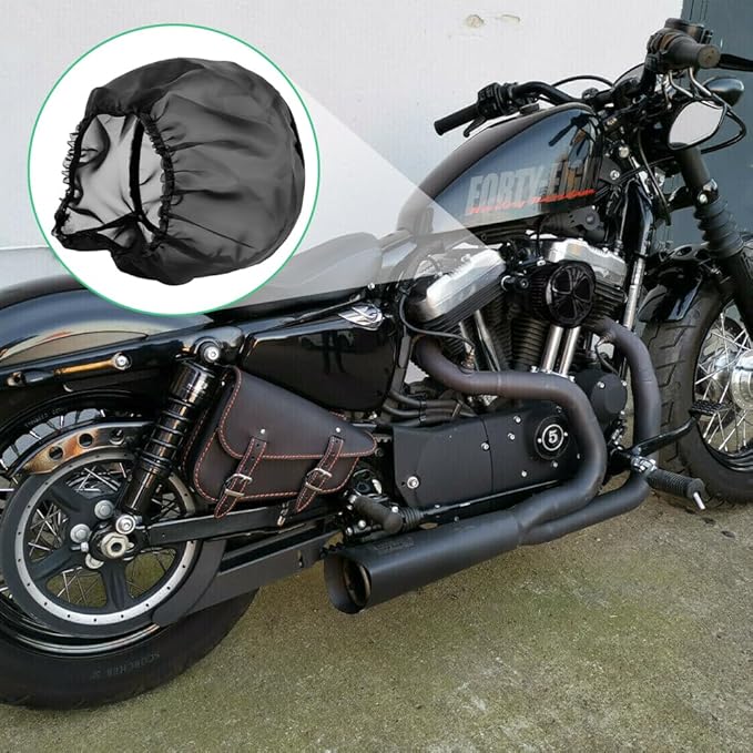 Joyzan Air Filter Protective Cover, Waterproof Universal Cold Intake Cleaner Socker Motorcycle Rain Sock Dustproof Protection Wrap Net Accessories Kit Uniform Micron High Flow Performance Black