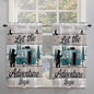 Farmhouse Bear Camper Van Tree Window Valance Curtains, Vintage Wood Grain Light Filtering Kitchen Valance with 3-inch Rod Pocket for Living Room Bathroom Bedroom,2 Panel,27.5x45In