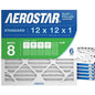 Aerostar 12x12x1 MERV 8 Air Filter, 6 Count, ACTUAL SIZE (11.75 x 11.75 x 0.75), HVAC, Air Conditioning & Furnace Filter Captures Dust, Lint & Pollen (MPR 600 / FPR 5), Made in USA