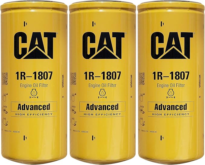 Caterpillar 1R-1807 Advanced High Efficiency Oil Filter (Pack of 3)
