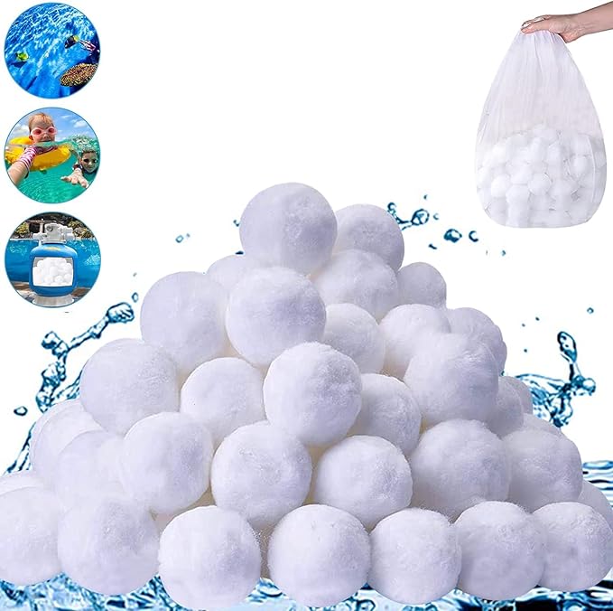 1.54 lbs Pool Filter Balls for Sand Filter, Eco-Friendly Reusable Pool Fiber Filter Balls Replace Pool Filter Sand, Pool Filter Media Balls for Swimming Pool (Equals 50 lbs Pool Filter Sand)