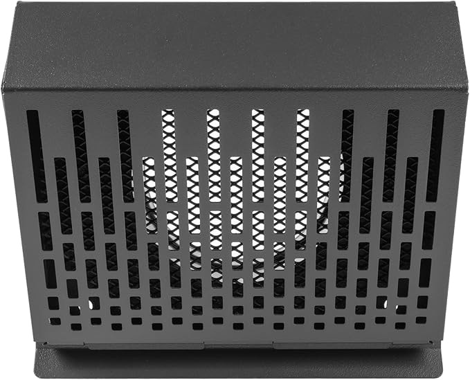 Vent Systems 4" Inch Exhaust Vent Cover with Rubber Gasket - Graphite Black Galvanized Steel - Robust Weatherproof Outdoor Air Exhaust Box - Duct or Surface Mounting - Rain and Snow Protection