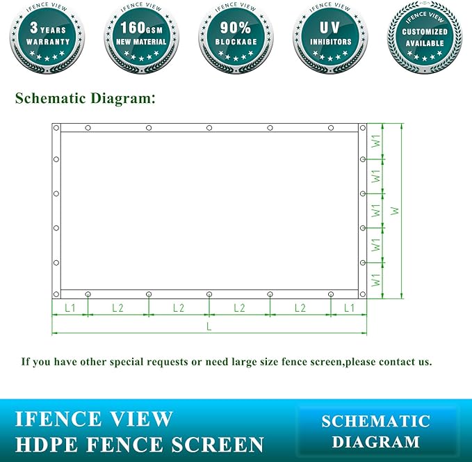 Ifenceview 6'x1' to 6'x100' Brown Shade Cloth Panels Fence Privacy Screen Fabric Mesh Net for Construction Site Yard Driveway Garden Railing Pool Balcony Canopy Awning 160 GSM (6' x 65')