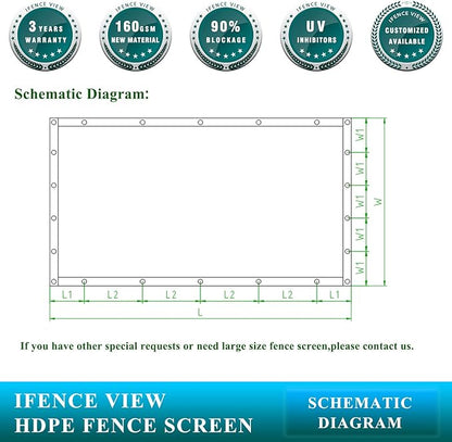 Ifenceview 6'x1' to 6'x100' Brown Shade Cloth Panels Fence Privacy Screen Fabric Mesh Net for Construction Site Yard Driveway Garden Railing Pool Balcony Canopy Awning 160 GSM (6' x 65')