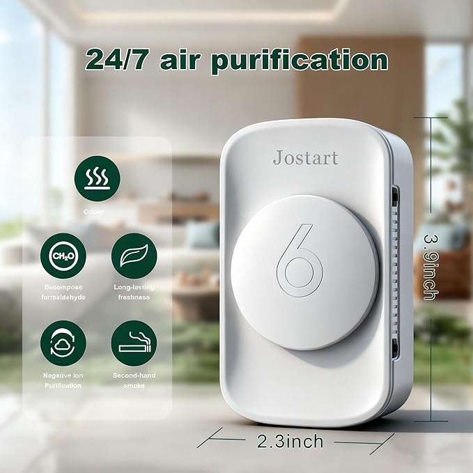 Air Ionizer for Home(6 pack), Ionic Air Purifier Plug in with 6 Carbon Fiber Tips, Ultra Quiet Portable Air Cleaner for Kitchen Bedroom Office Bathroom,Energy Efficient with Blue/Warm White Mood Light