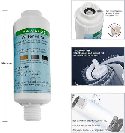 Bidet water filter for electronic bidet seats, Toilet water filter system, 1/2" Threads, 5pcs filters + 2pcs adapters, compatible with 1/2" 1/4" 3/8" Bidet water hose
