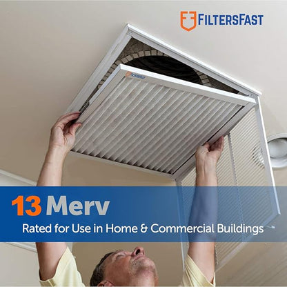Filters Fast 10x10x1 Air Filter Merv 13, 1" AC Furnace Air Conditioner Filters, Made in the USA, Actual Size: 9.75" x 9.75" x 0.75, 6 Pack