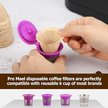 Pro Mael 360 Count Disposable K Cup Filters, Coffee Filter Paper for Keurig Brewers Single Serve 1.0 and 2.0, Use with Reusable K Cup Pods (Natural Unbleached)