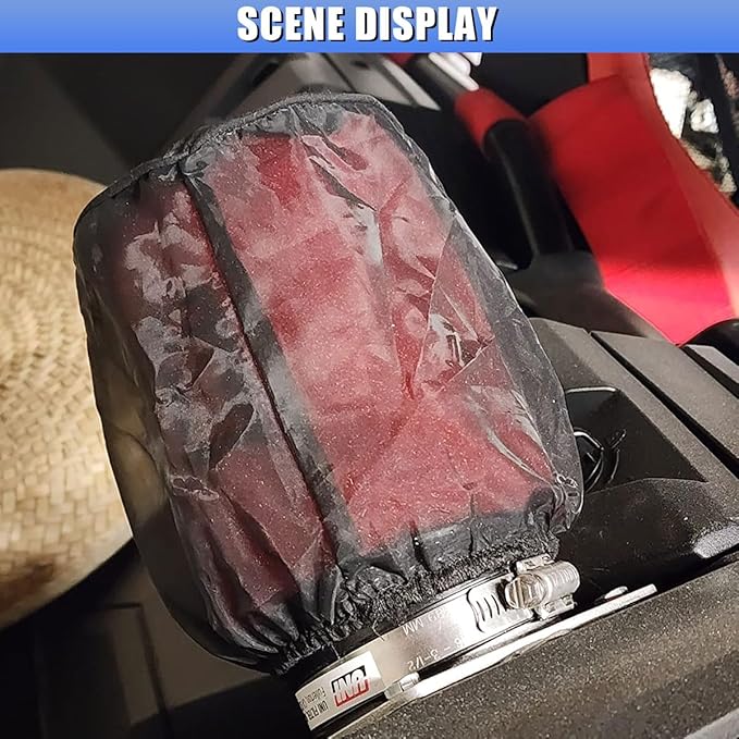 Air Intake Filter Sock Cover, Waterproof Dustproof Air Cleaner Protective Cover, High Flow Cone Car Intake Filter Rain Sock, Universal Car Accessories for SUV, Truck, ATV (Small)