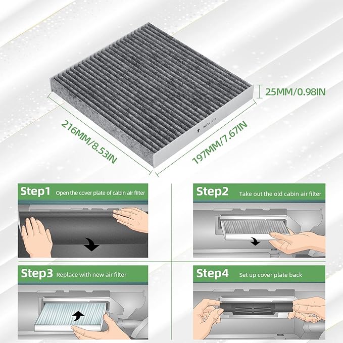 CF12157 Premium Cabin Air Filter With Activated Carbon Compatible with LEXUS ES350 ，TOYOTA HIGHLANDER，RAV4,PRIUS,CAMRY, COROLLA
