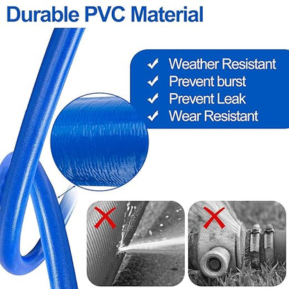 OCGIG 2" x 50 FT Pool Backwash Hose, Heavy-Duty Lay Flat Discharge PVC Hose, Weatherproof Burst Resistant for Swimming Pool Filter Pump, Water Transfer, Pool Drain, with 2 Clamps