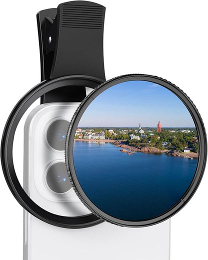 K&F CONCEPT 67mm Clip-on CPL Phone Camera Lens Filter Kit, Circular Polarizer Polarizing Filter Compatible with iPhone 16 15 14 13 12 11