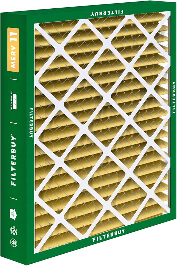 Filterbuy 20x20x5 Air Filter MERV 11 Superior Pet & Allergy Defense (2-Pack), Pleated HVAC AC Furnace Filters for Honeywell FC100A1011, Lennox X0585, and More (Actual Size: 19.63 x 19.88 x 4.38)