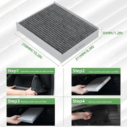 CF12150 Cabin Air Filter With Activated Carbon Compatible with 2015 2016 2017 2018 2019 2020 2021 2022 F150 Accessories 2017-2022 F250 F350 Super Duty Expedition Lincoln Navigator Air Filters (3 Pack)