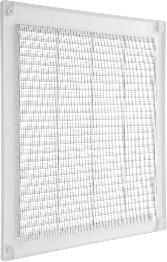 Vent Systems 10" x 10" Inch (Opening Dimensions) - Pack of 2 - Plastic White Soffit Vent Cover - Flat Square Air Vent Grille - Air Vent Deflector - HVAC 12" x 12" Inch (Overall Dimensions)
