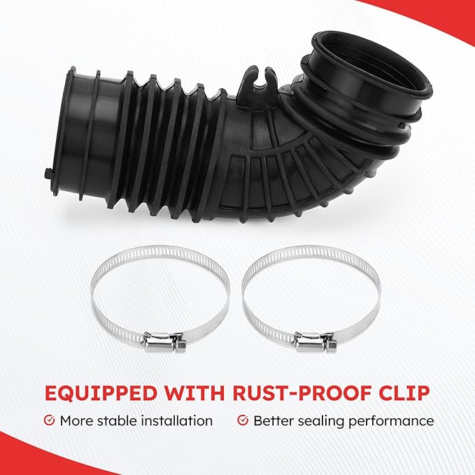 17228RWCA00 Engine Air Intake Hose Tube with Clamps for 2007-2012 Acura RDX 2.3L Replace# 17228-RWC-A00