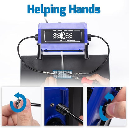 WEP 948DQ-I Fume Extractor Tool with Double Filtering, Helping Hands, Adjustable Tilt Angle, Fenders for Soldering Station, Soldering Iron with 6 Filtration Adsorbers