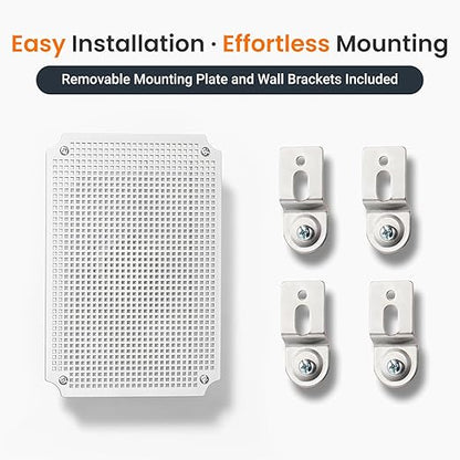 QILIPSU Junction Box IP67 Waterproof Plastic Electrical Enclosure Outdoor Weatherproof Project Electric Box with Mounting Plate, Wall Brackets, Hinged Grey Cover 11.2"x7.7"x5.1"