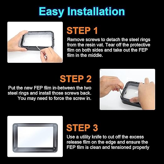 5PCS A4 FEP Film PFA Release Liner Film for Elegoo Saturn 2/3/4/4 Ultra/8K, Anycubic Photon Mono M5, M5s, M3 Premium, Mono X 6K, Phrozen Sonic Mighty 4K LCD 3D Printers, 273x176mm Film Replacement