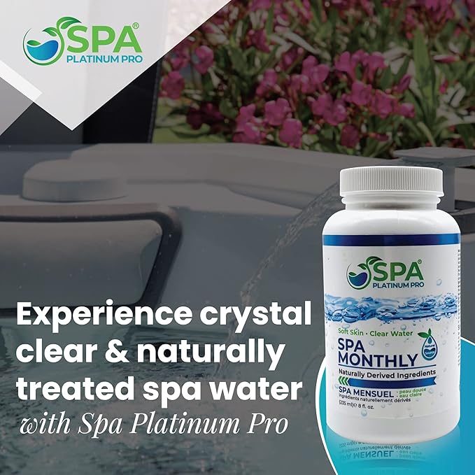 Spa Platinum Pro Natural Hot Tub Treatment – Fast Acting Cloudy Water Solution – Six Months Supply – Keep Spa Water Clear, Balanced & Fresh | Easy-to-Use Hot Tub Water Treatment – (8 oz x Pack of 6)