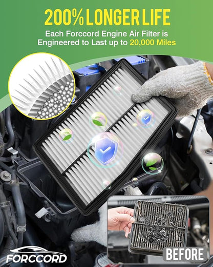 Cabin&Engine Air Filter for Santa Fe Hybrid 1.6L 2021-2026,Sonata Hybrid 2.0L 2020-2026, Tucson Hybrid 1.6L 2022-2026 Replacement HEPA Air Filter 97133L1000 28113L5100 Accessories