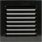 Repa Market 8" x 8" Inch (Inner Dimensions) Galvanized Black Soffit Vent Cover - Louvered Square Gable Vent with Mesh Screen - Intake/Exhaust Ventilation Grill - HVAC Ducting Return Air Vent Cover